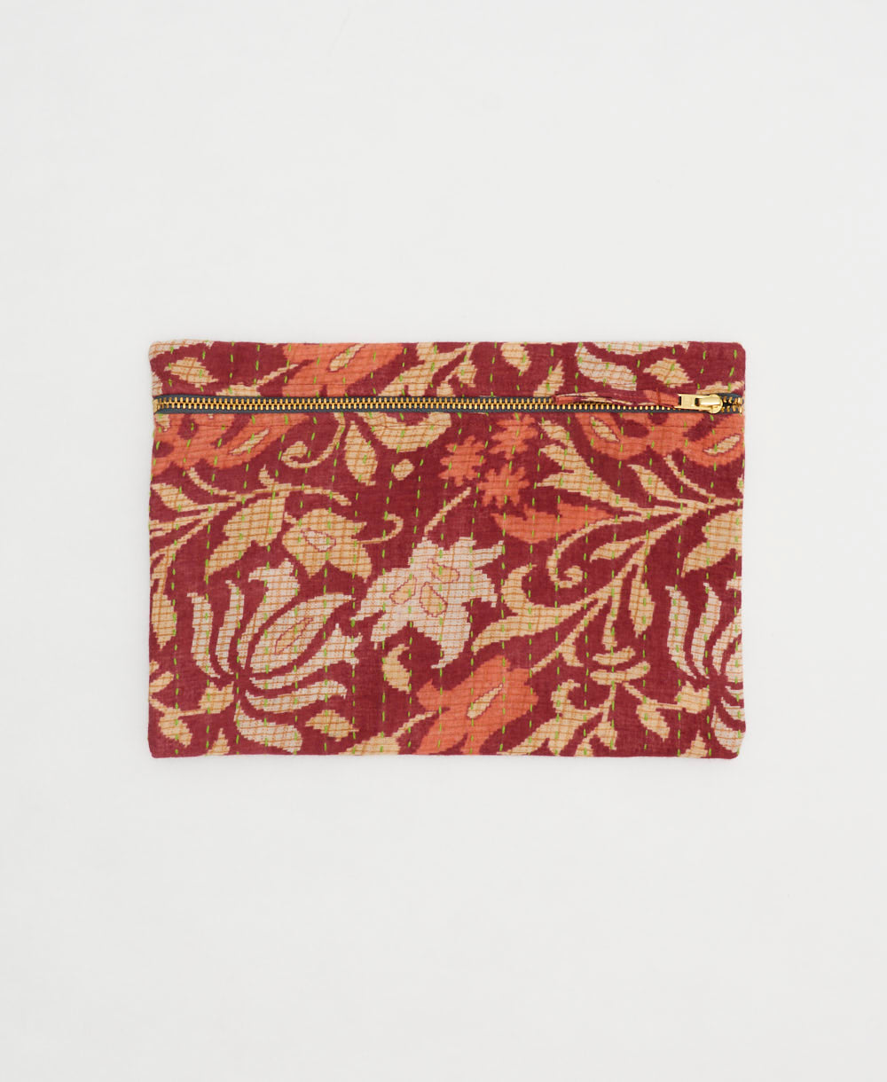 small pouch made from upcycled vintage fabrics in India by all women artisans