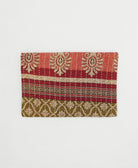 small zipper pouch with hand-stitched embroidery in unique bohemian vintage fabric