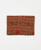 Artisan-made red geometric vintage kantha pouch clutch