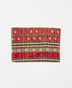 Artisan-made red diamond patterned vintage kantha pouch clutch