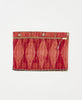 One-of-a-kind red diamond patterned l vintage kantha pouch clutch