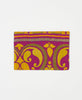 Artisan-made purple and green paisley vintage kantha pouch clutch