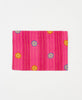 Artisan-made pink plaid vintage kantha pouch clutch