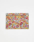 One-of-a-kind pink and yellow floral vintage kantha pouch clutch