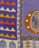 Kantha quilt throw featuring white traditional kantha hand stitching