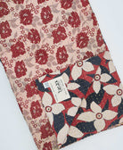 bold red and black floral  Kantha quilt throw made of recycled vintage saris