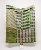  Artisan made olive diaomnd kantha quilt throw  