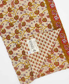  red vine Floral Kantha quilt throw made of recycled vintage saris