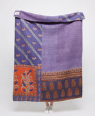 Artisan made amethyst purple paisley kantha quilt throw  