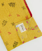 bright yellow & bubblegum pink Kantha quilt throw made of recycled vintage saris