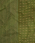 Kantha quilt throw featuring green traditional kantha hand stitching