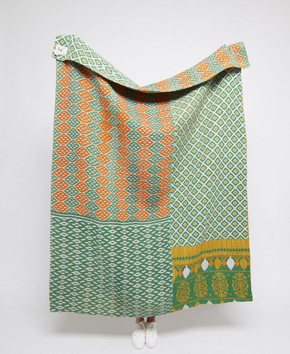 artisan-made kantha quilt throw