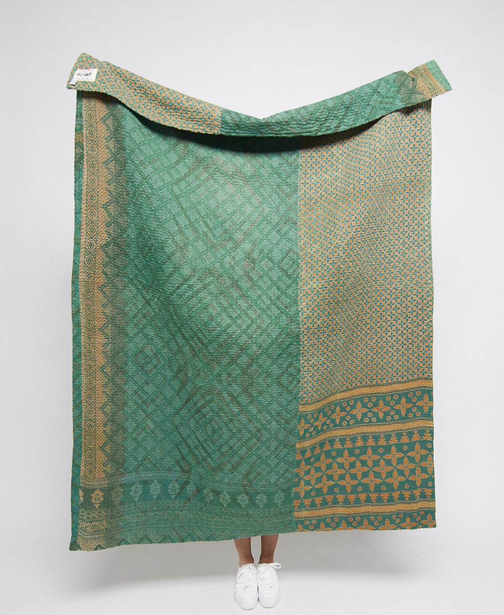 artisan-made kantha quilt throw