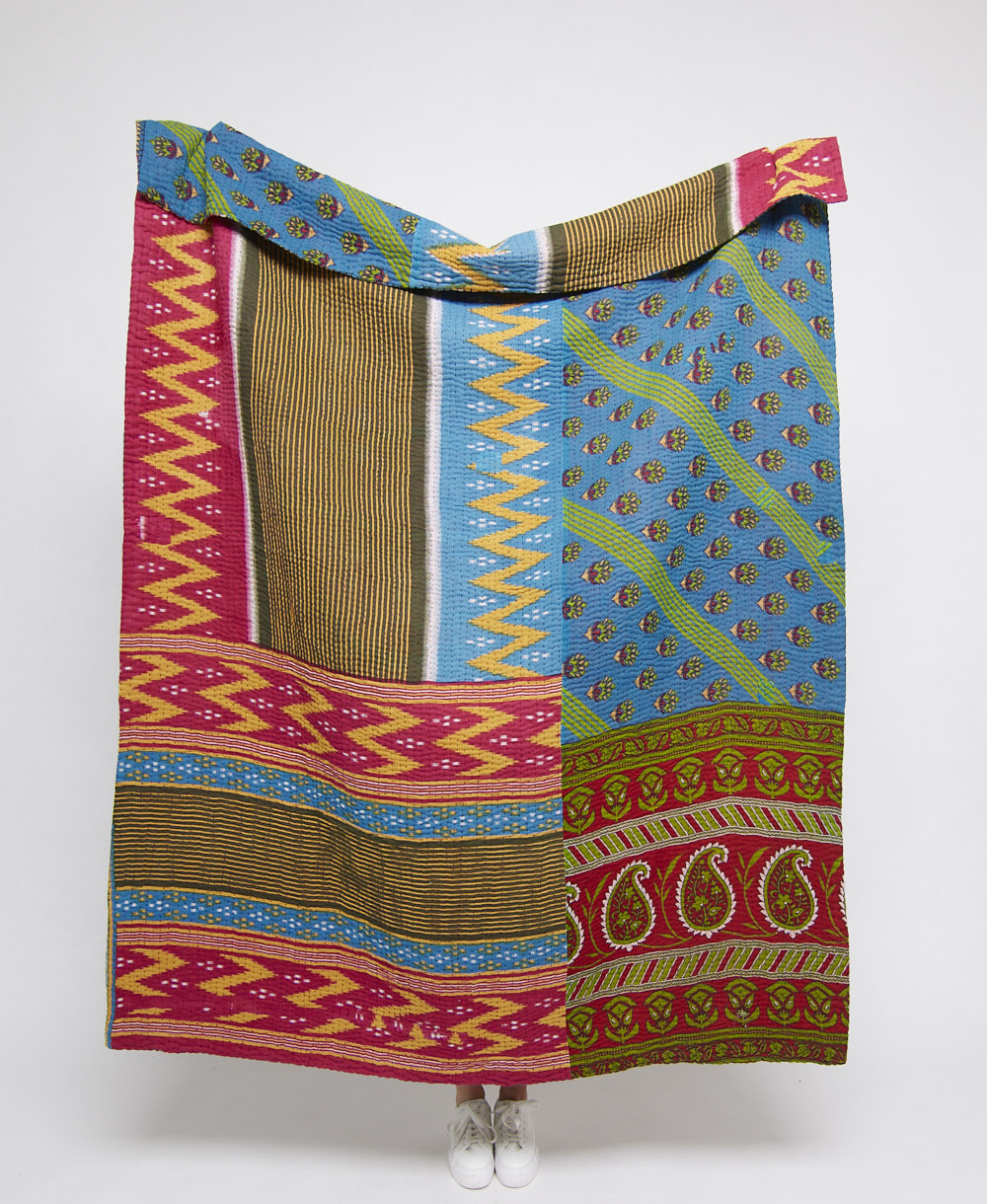 artisan-made kantha quilt throw