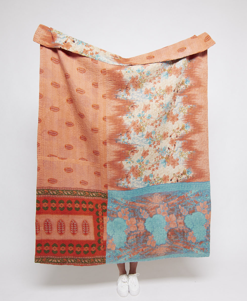 artisan-made kantha quilt throw