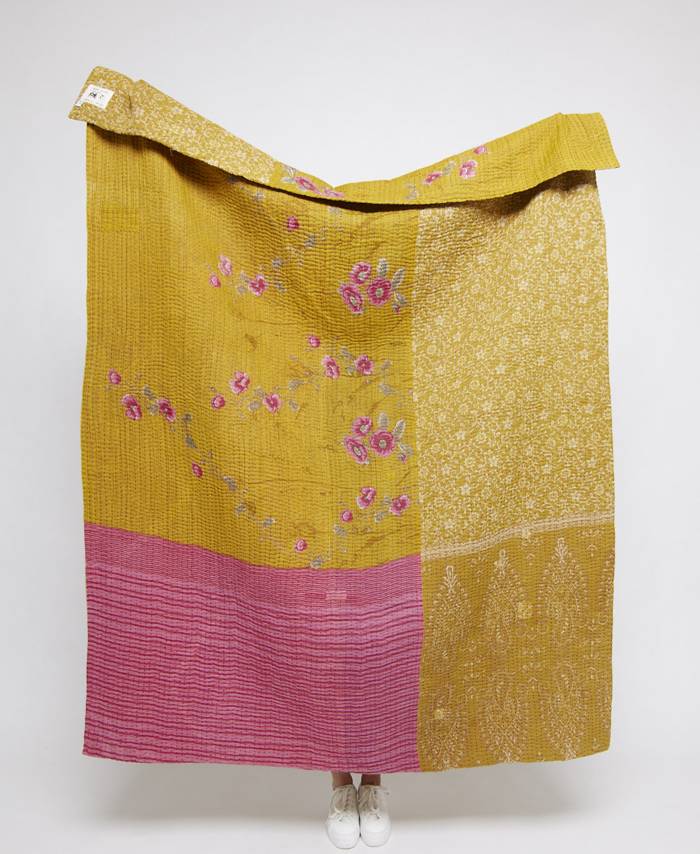 artisan-made kantha quilt throw