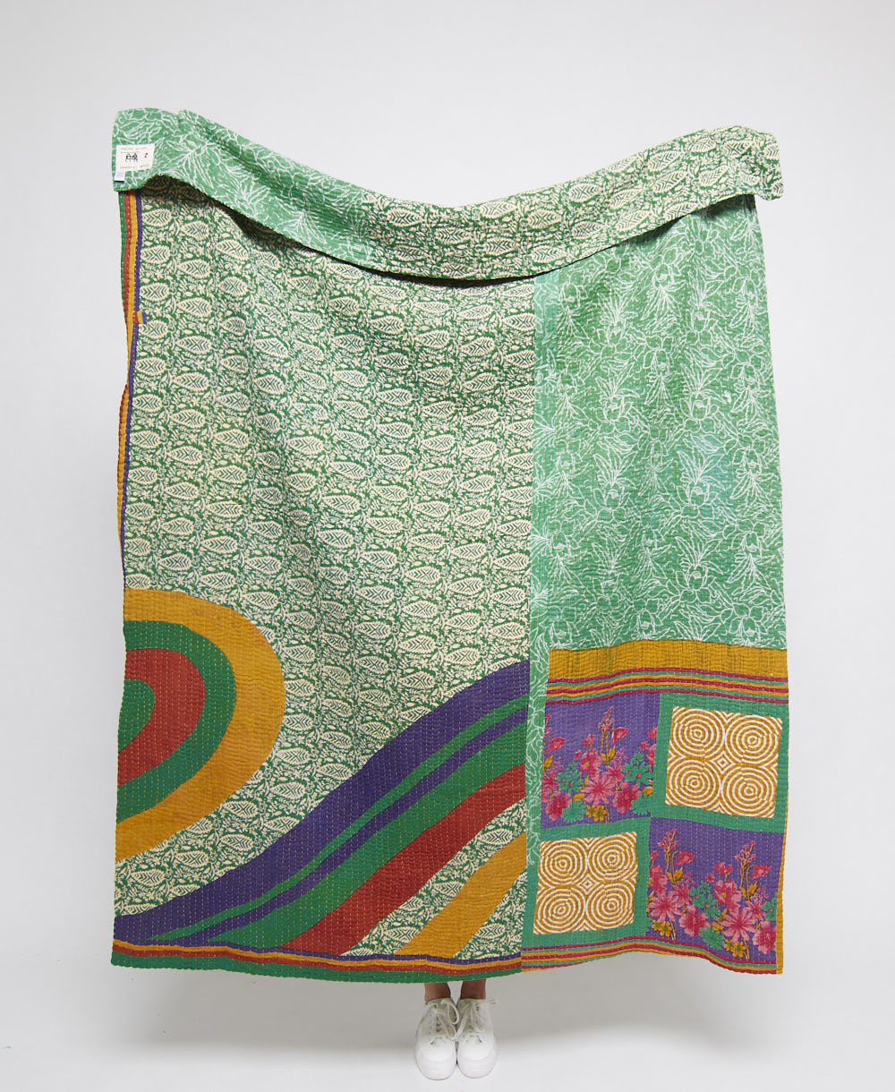 artisan-made kantha quilt throw