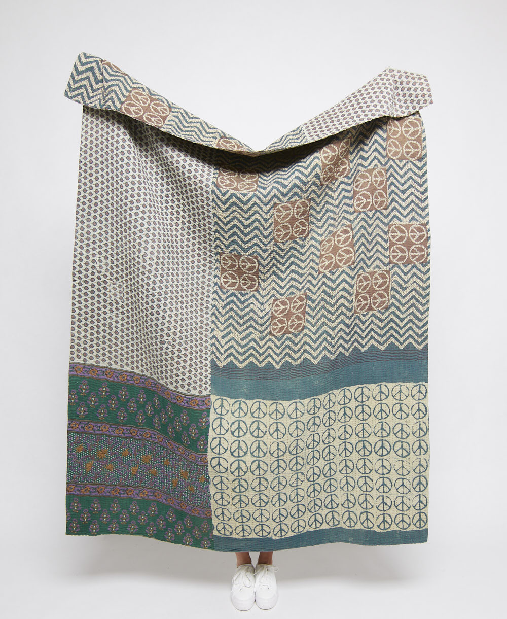 artisan-made kantha quilt throw