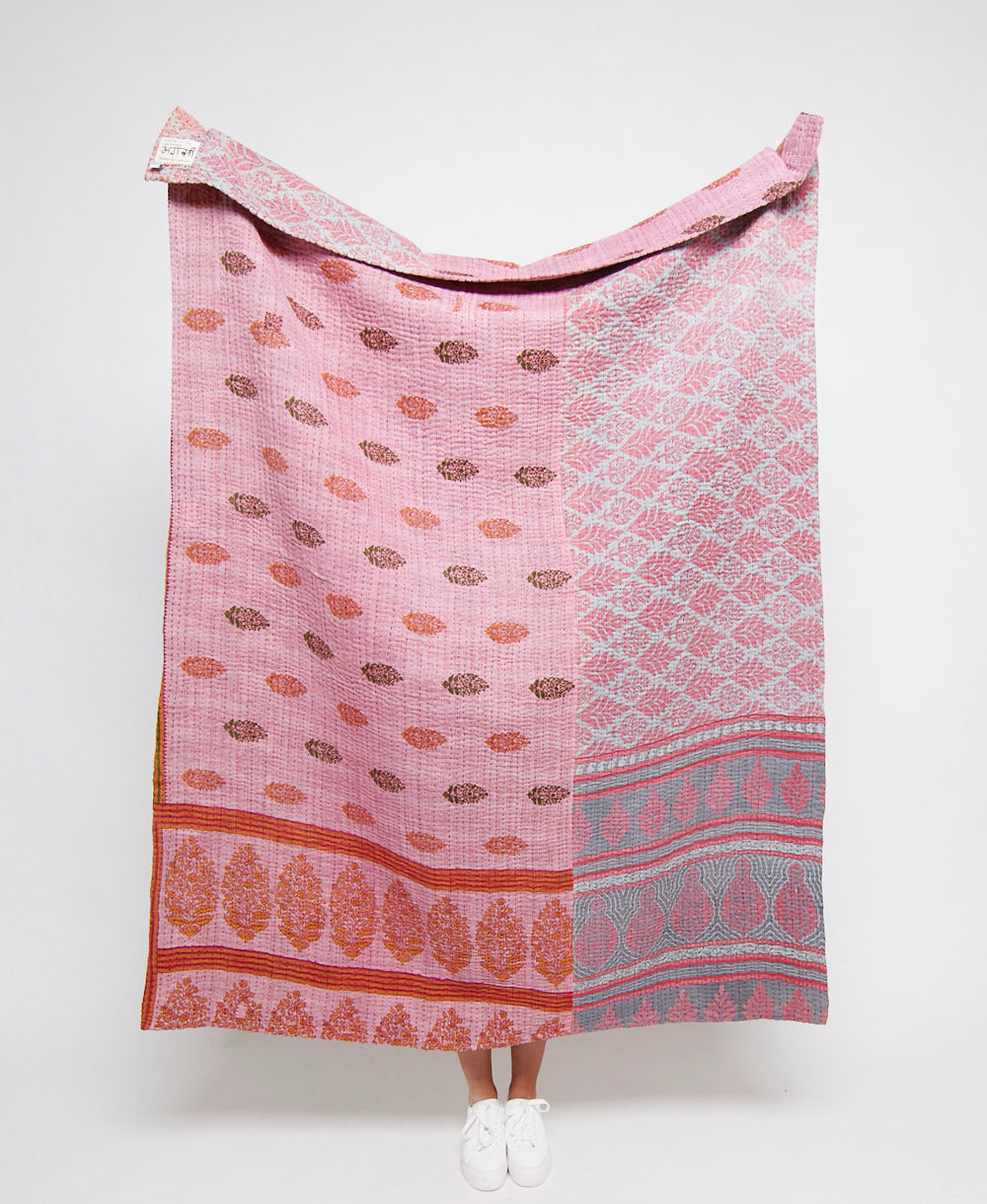 artisan-made kantha quilt throw