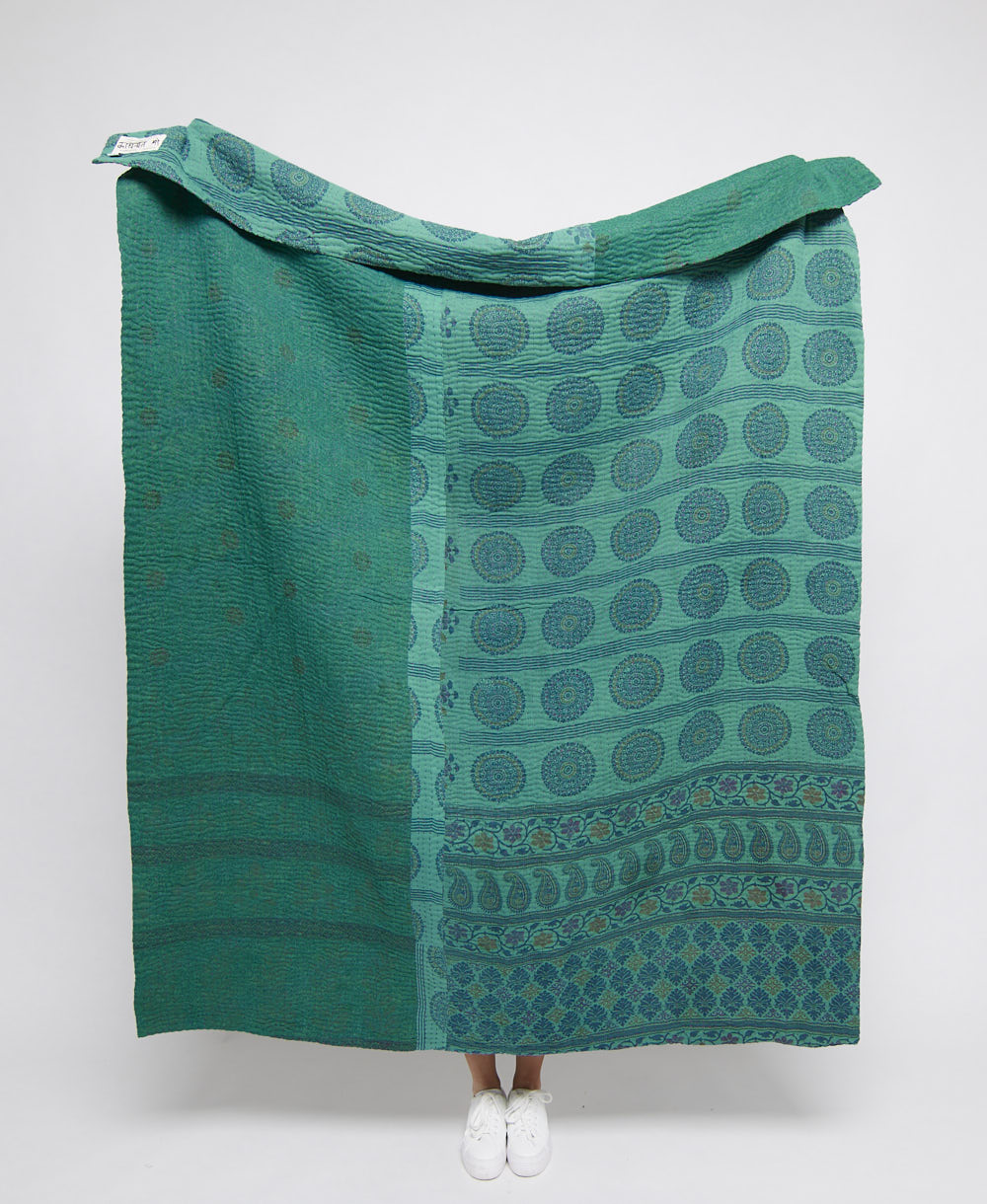 artisan-made kantha quilt throw