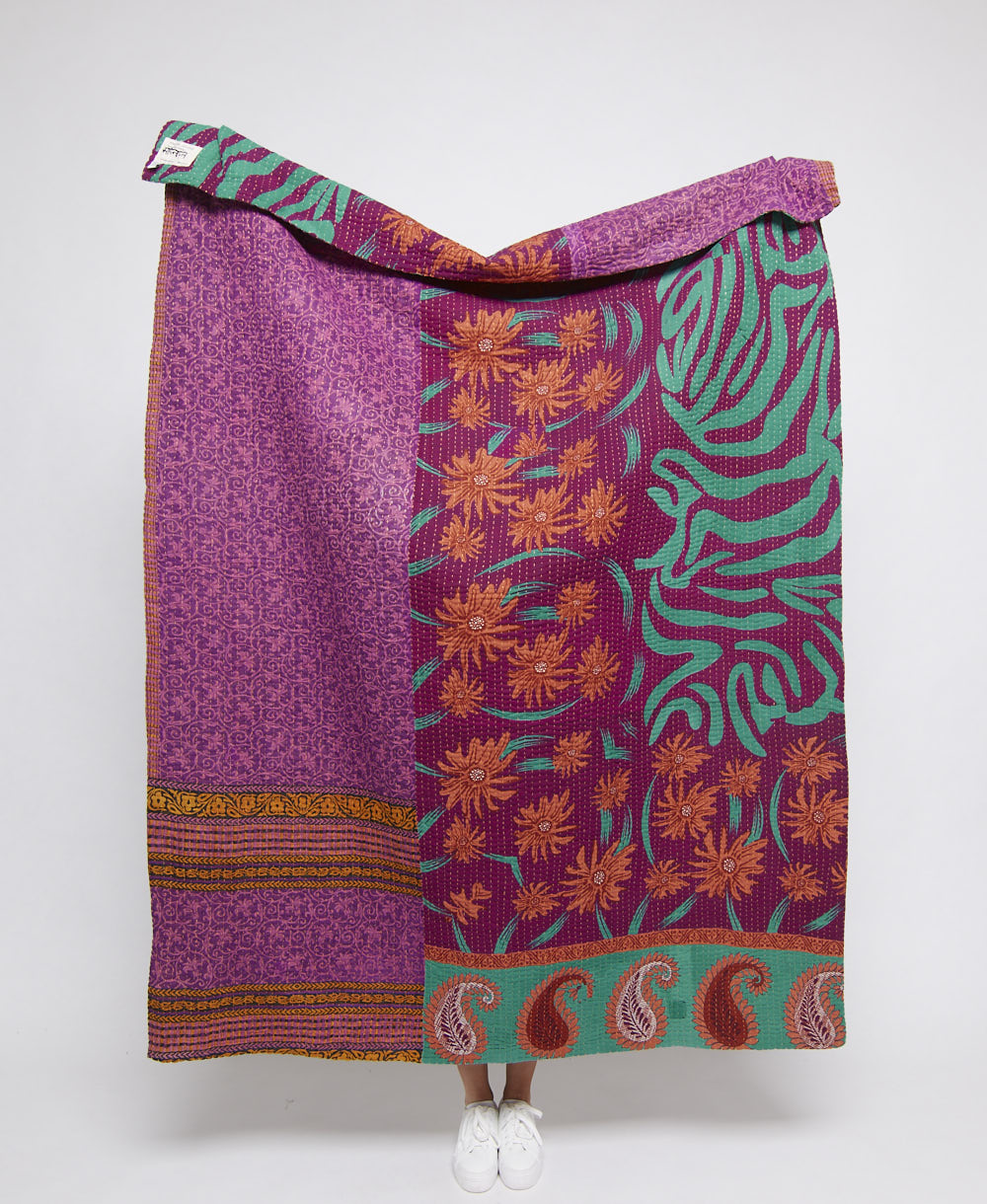 artisan-made kantha quilt throw