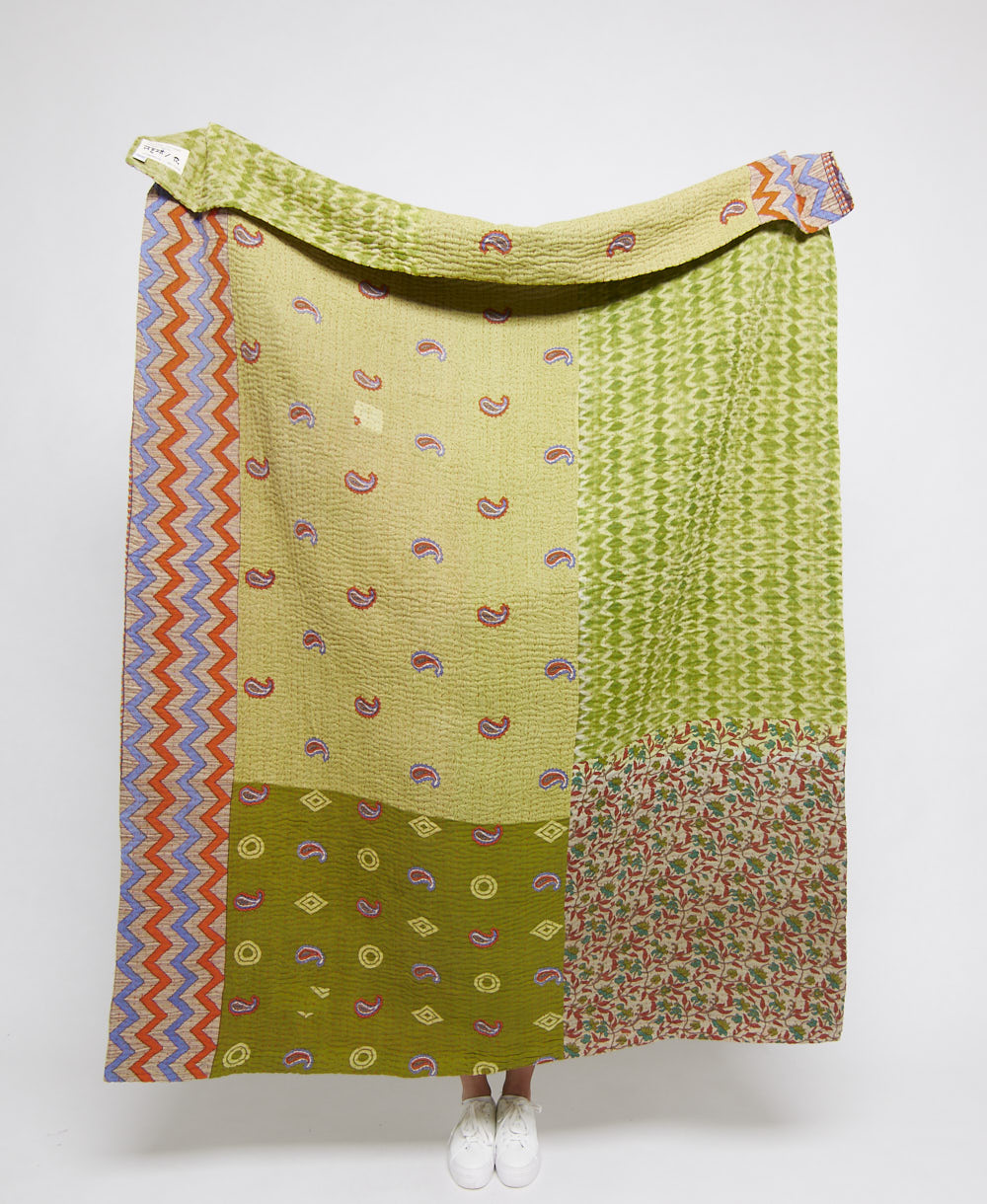 artisan-made kantha quilt throw