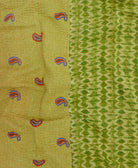 colorful Kantha quilt throw featuring traditional kantha hand stitching