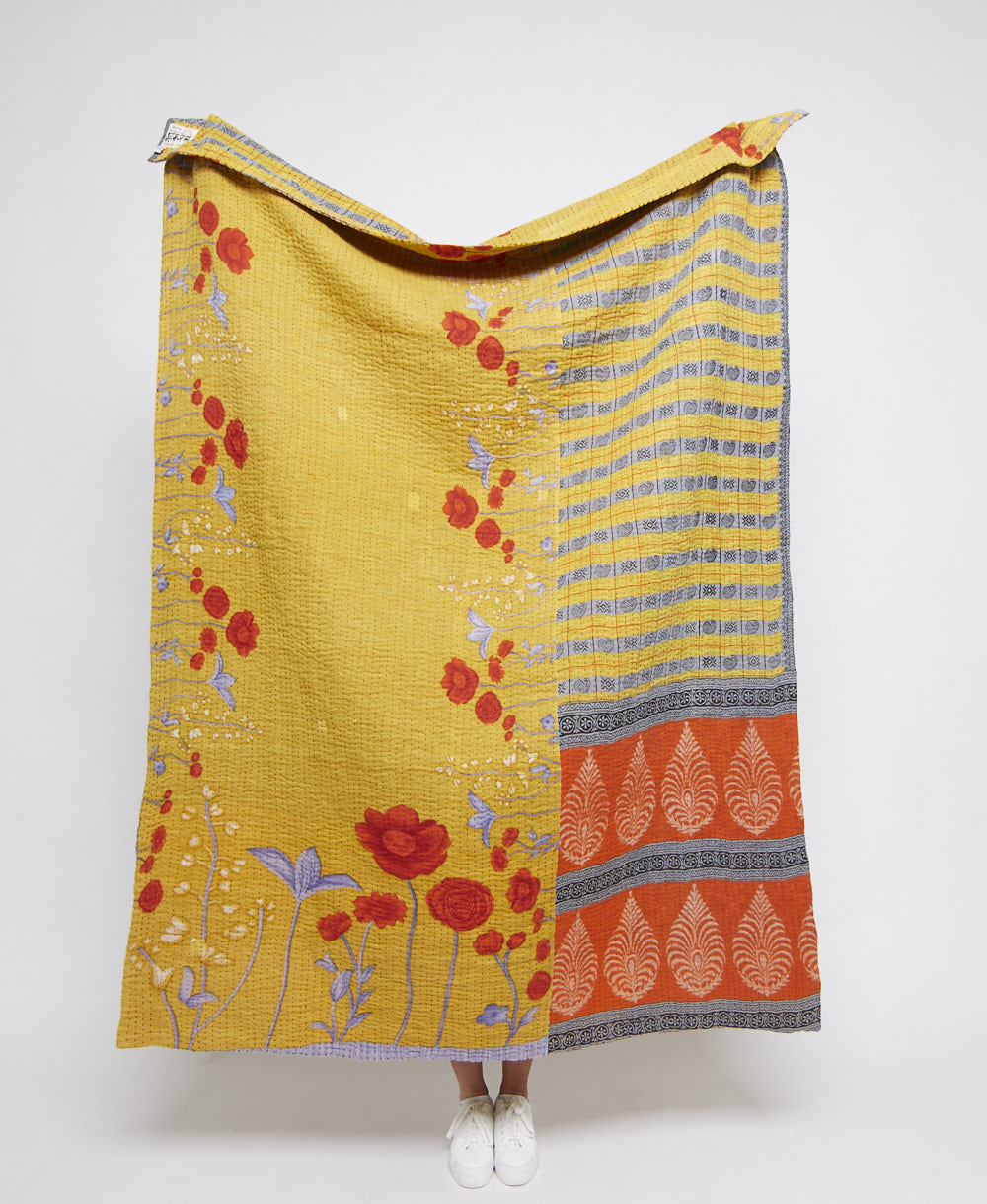 artisan-made kantha quilt throw