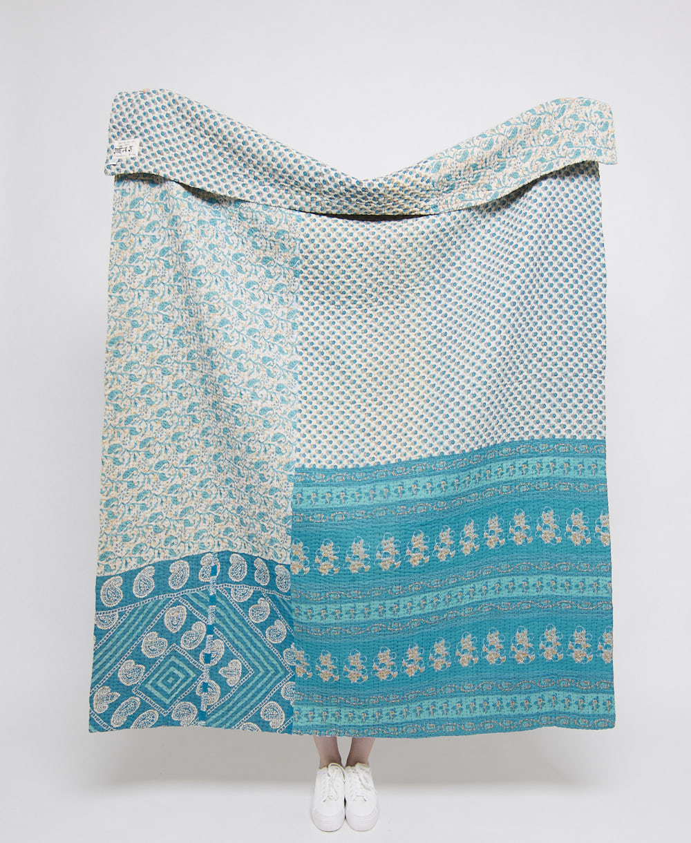Artisan made kantha quilt throw  
