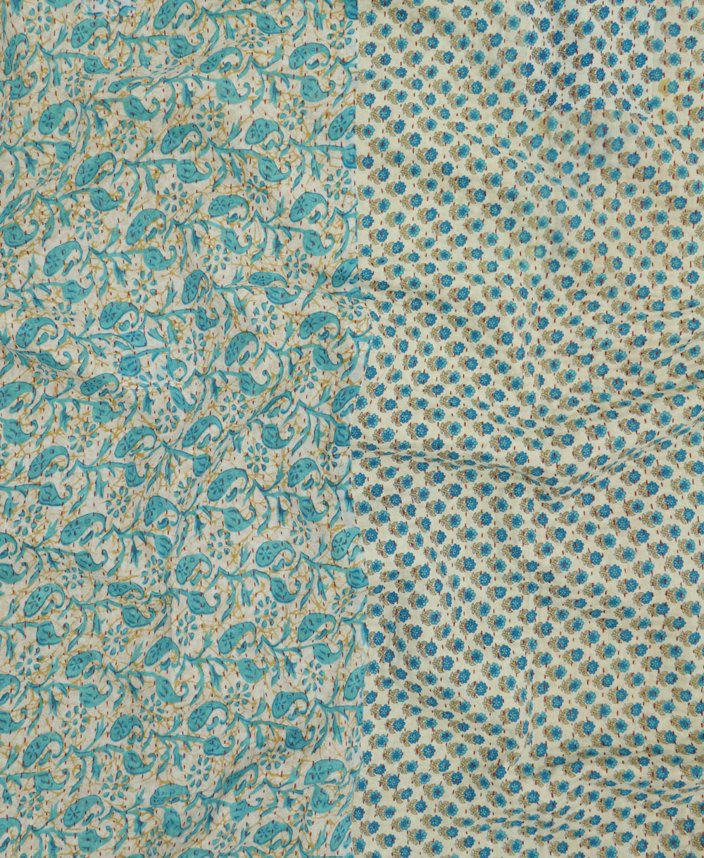 Kantha quilt throw made of recycled vintage saris