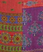 Kantha quilt throw made of recycled vintage saris