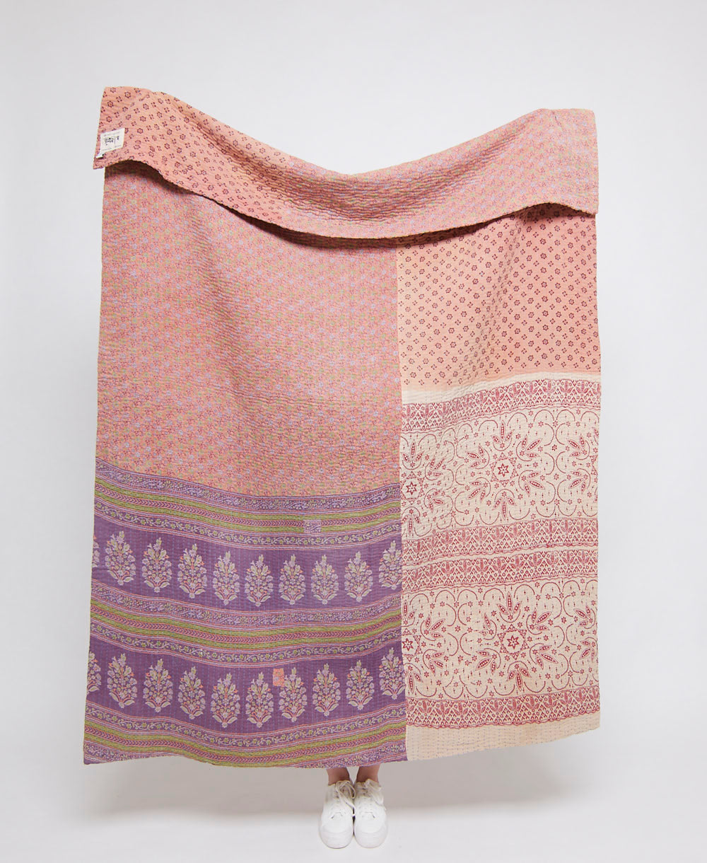 Artisan made kantha quilt throw  