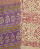 Kantha quilt throw featuring traditional kantha hand stitching