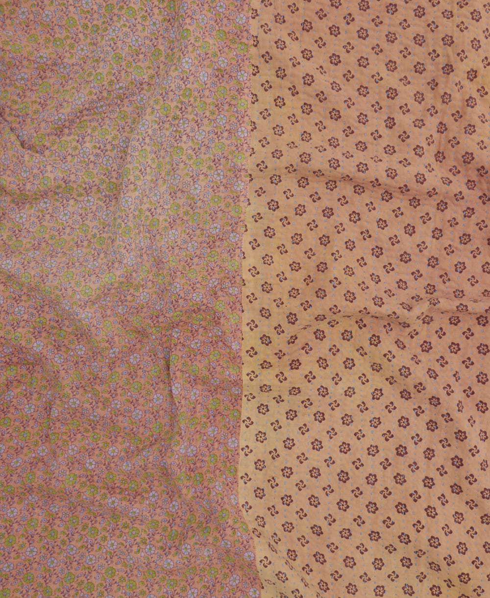 Kantha quilt throw made of recycled vintage saris