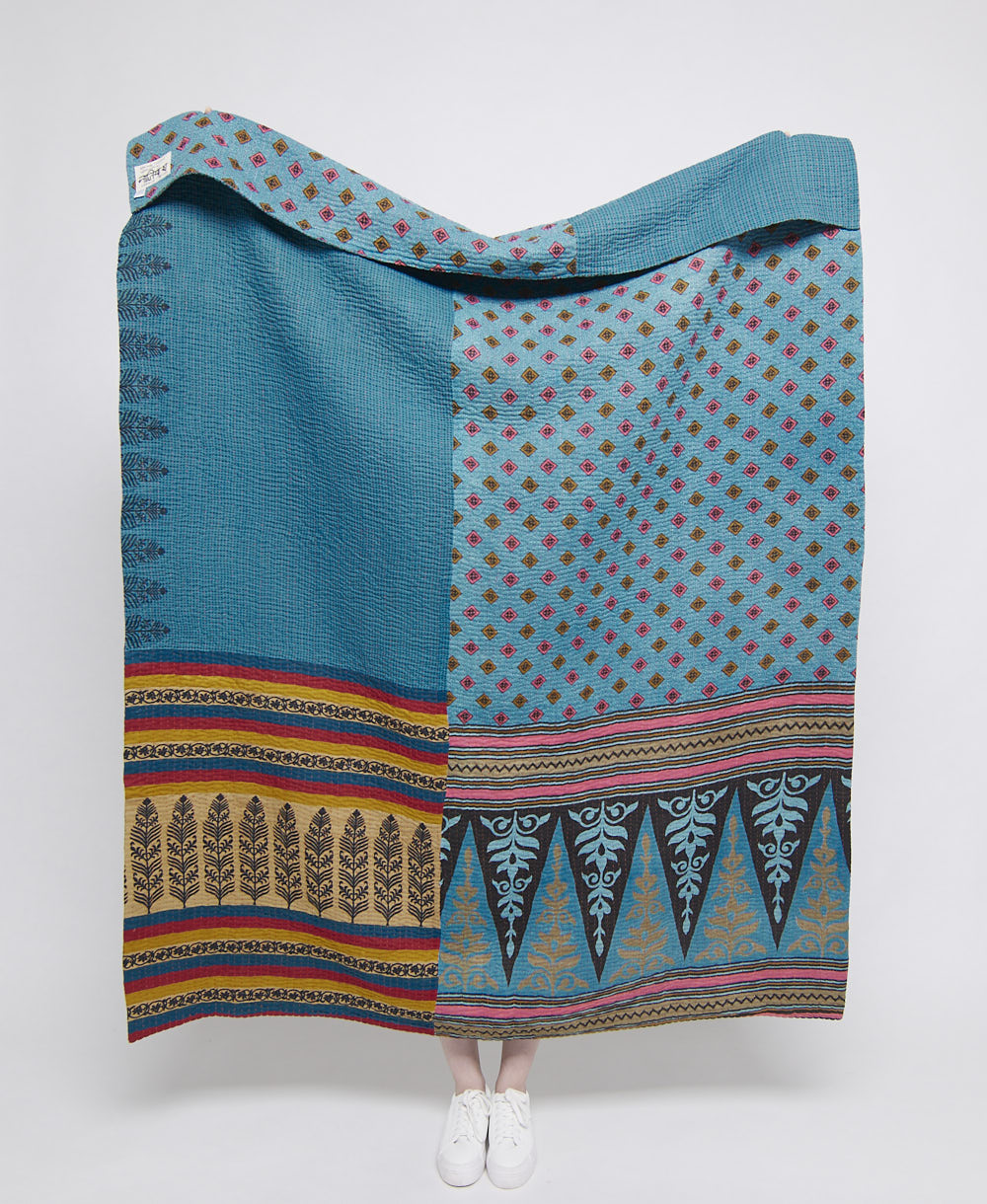 Artisan made kantha quilt throw  