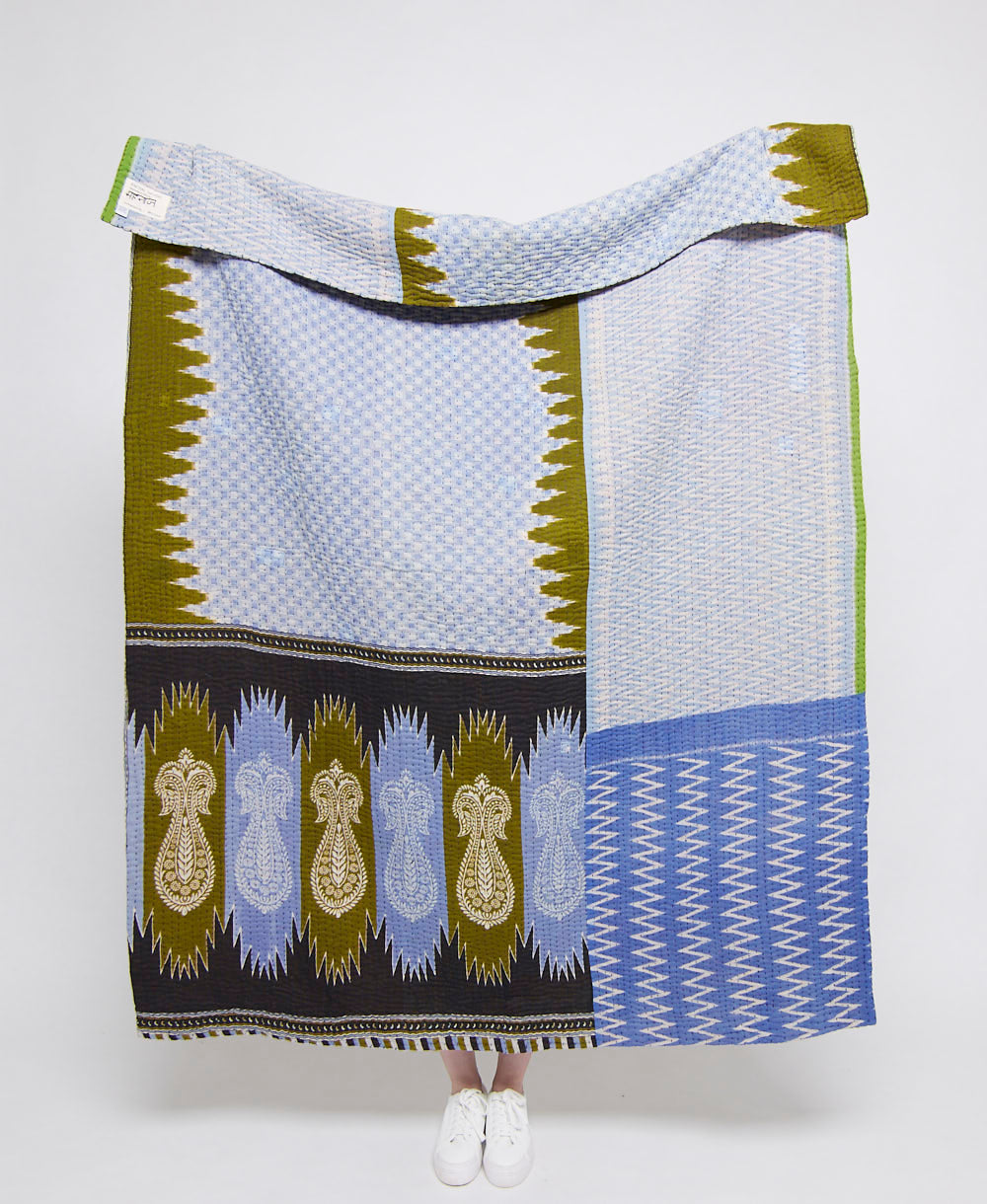 Artisan made kantha quilt throw  