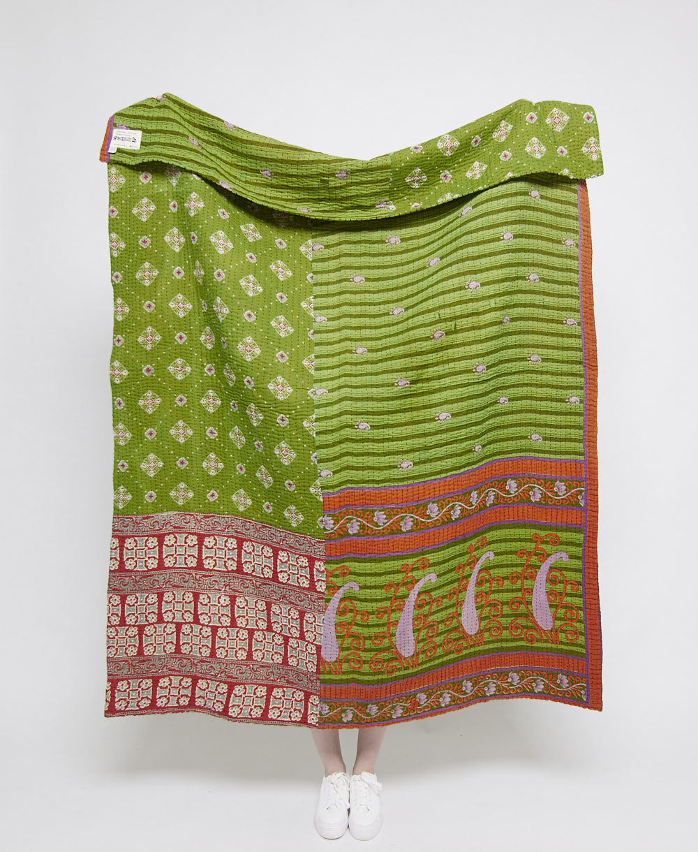 Artisan made kantha quilt throw  