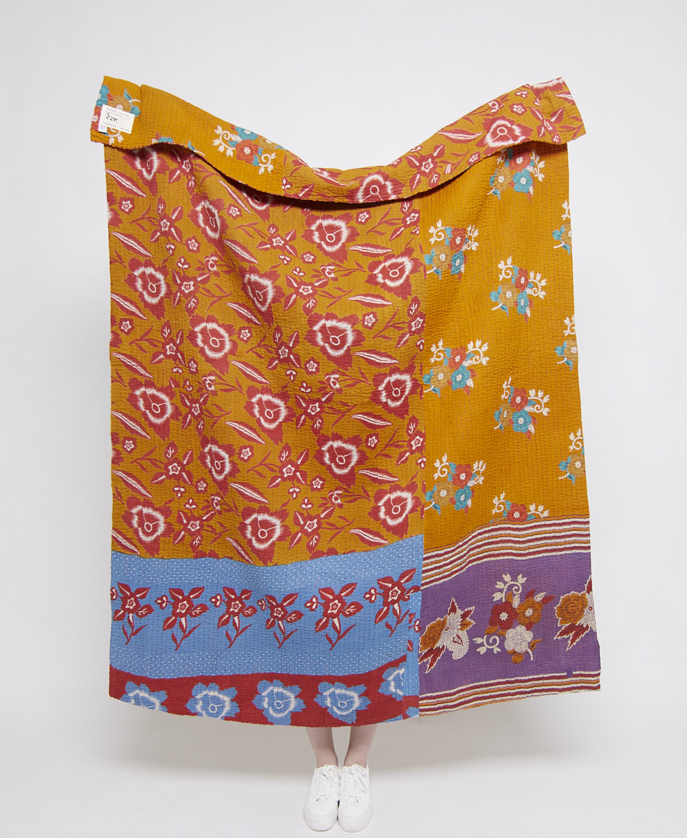Artisan made kantha quilt throw  