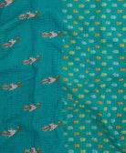 Kantha quilt throw featuring traditional kantha hand stitching