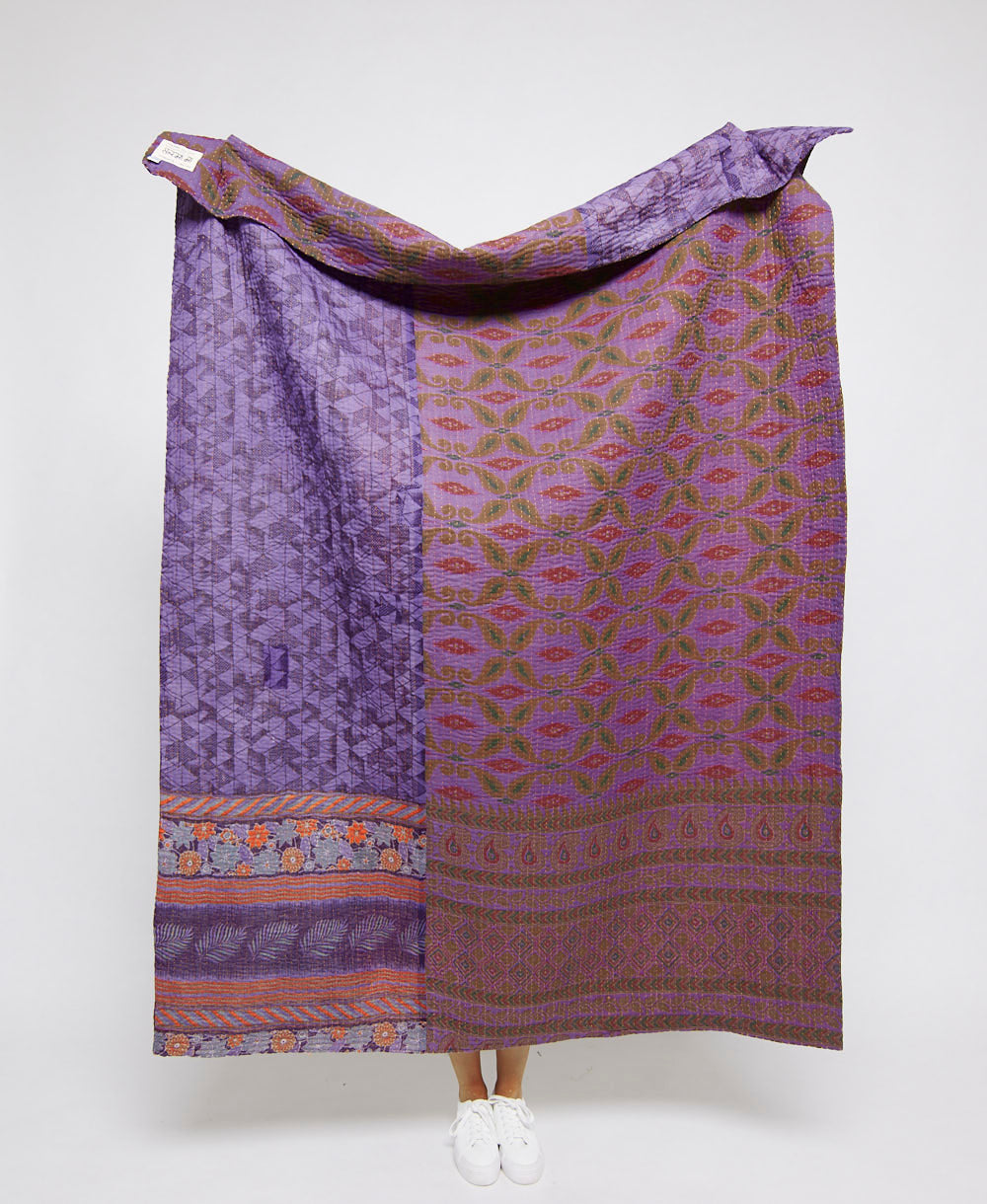  Artisan made kantha quilt throw  
