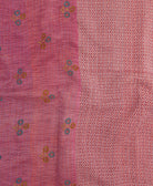 Kantha quilt throw featuring traditional kantha hand stitching