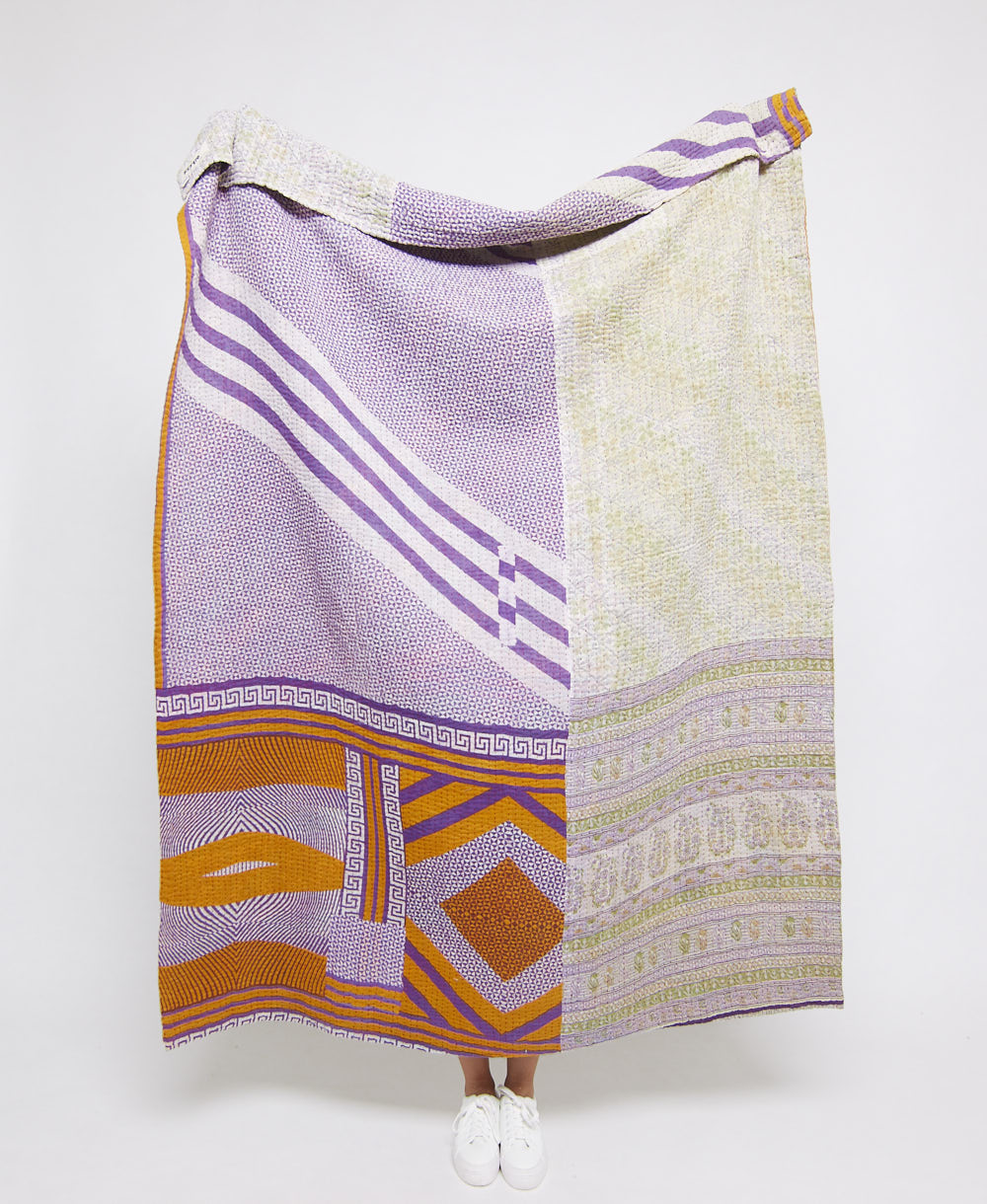  Artisan made kantha quilt throw  