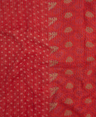 Kantha quilt throw featuring traditional kantha hand stitching