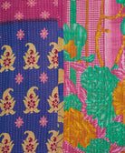 Kantha quilt throw made of recycled vintage saris