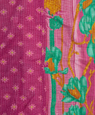 Kantha quilt throw featuring traditional kantha hand stitching