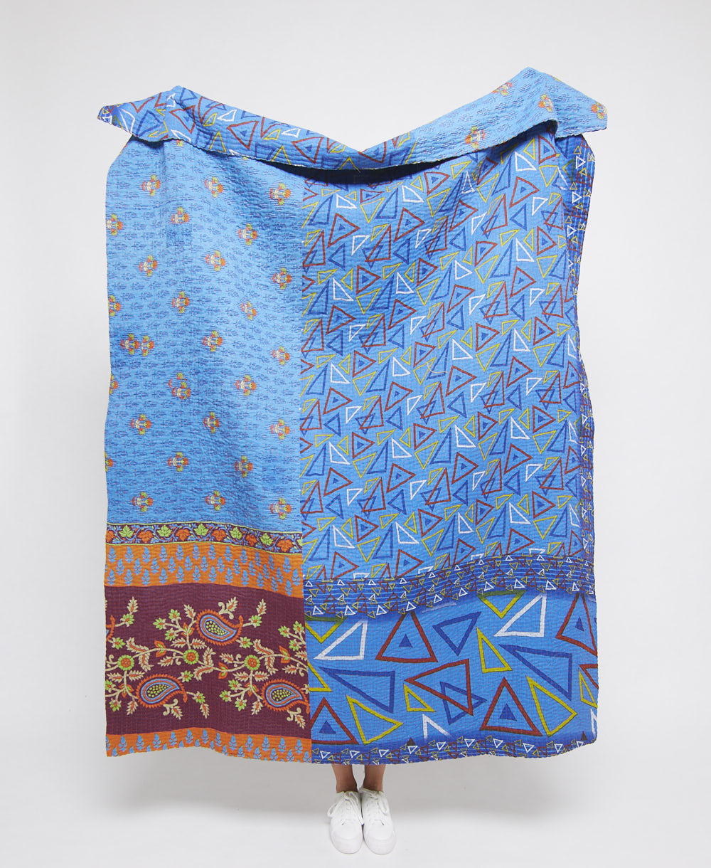  Artisan made kantha quilt throw  