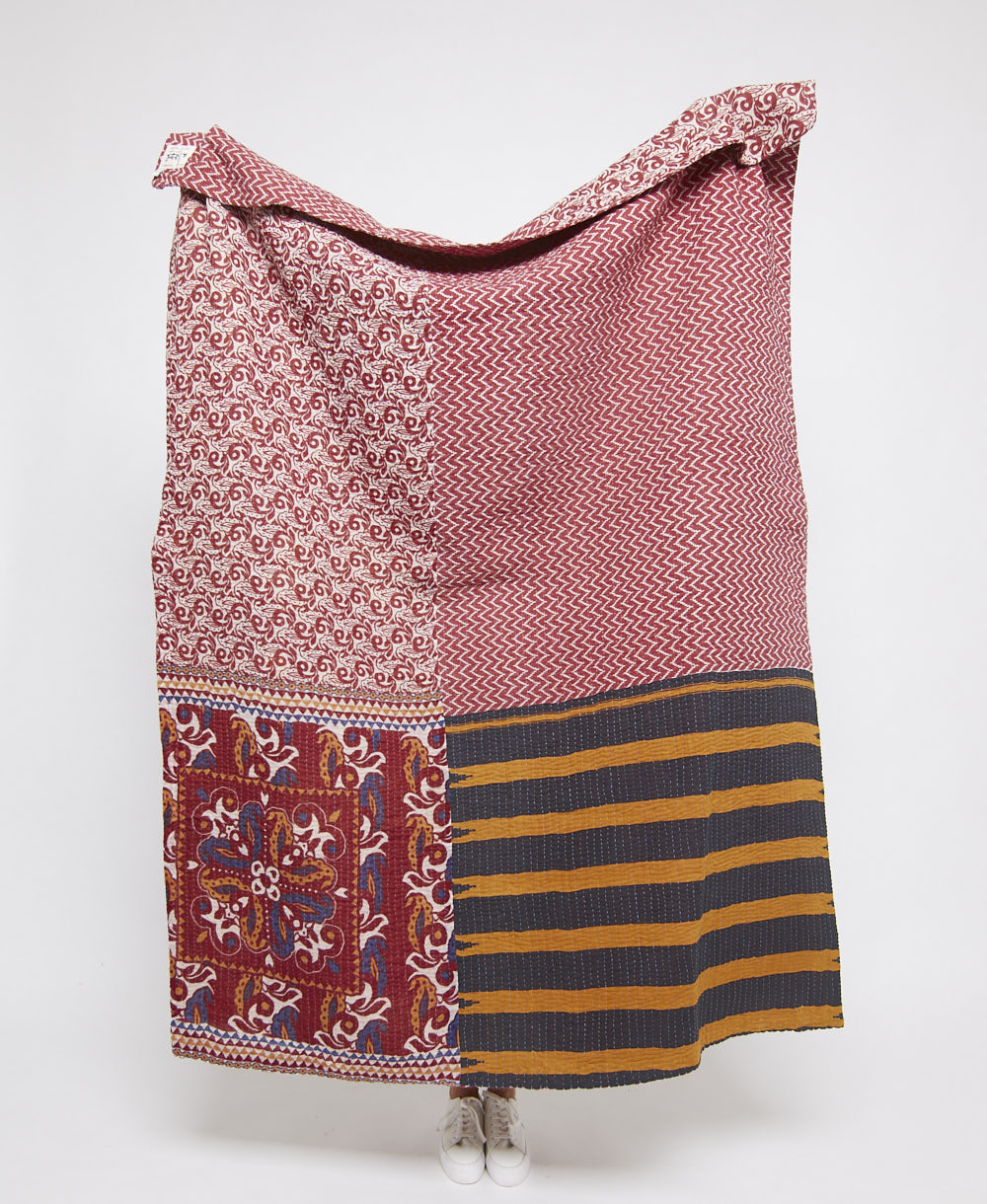  Artisan made kantha quilt throw  