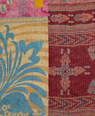 Kantha quilt throw featuring traditional kantha hand stitching