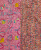 Kantha quilt throw made of recycled vintage saris