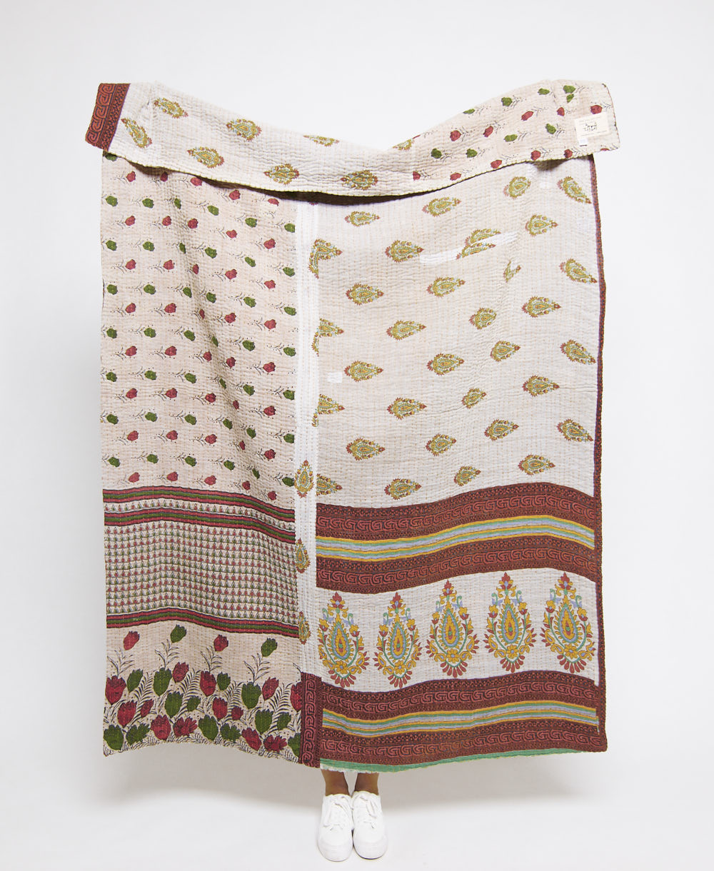 Artisan made kantha quilt throw  